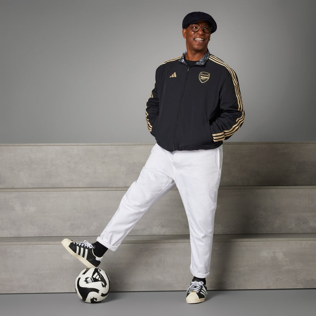 Adidas Arsenal x Ian Wright Men's Reversible Anthem Jacket IP1607 RARE Small