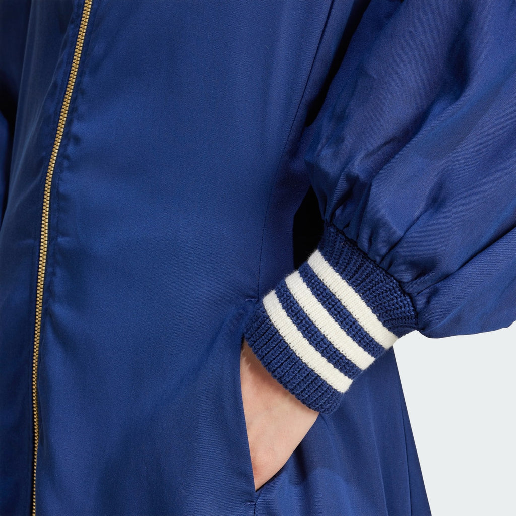 Adidas Originals Premium Satin Dress Womens Maxi Dress 'Dark Blue' RARE XS S M