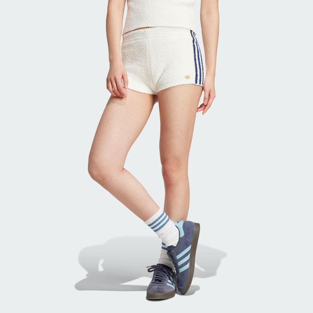 Adidas Originals Womens Premium Fully Fashioned Knit Shorts White All Sizes RARE
