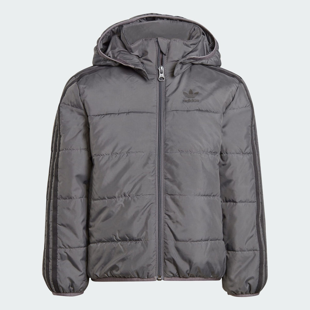 Adidas Originals Kids Juniors Unisex Adicolor Padded Jacket Grey 3-8yrs RRP £75
