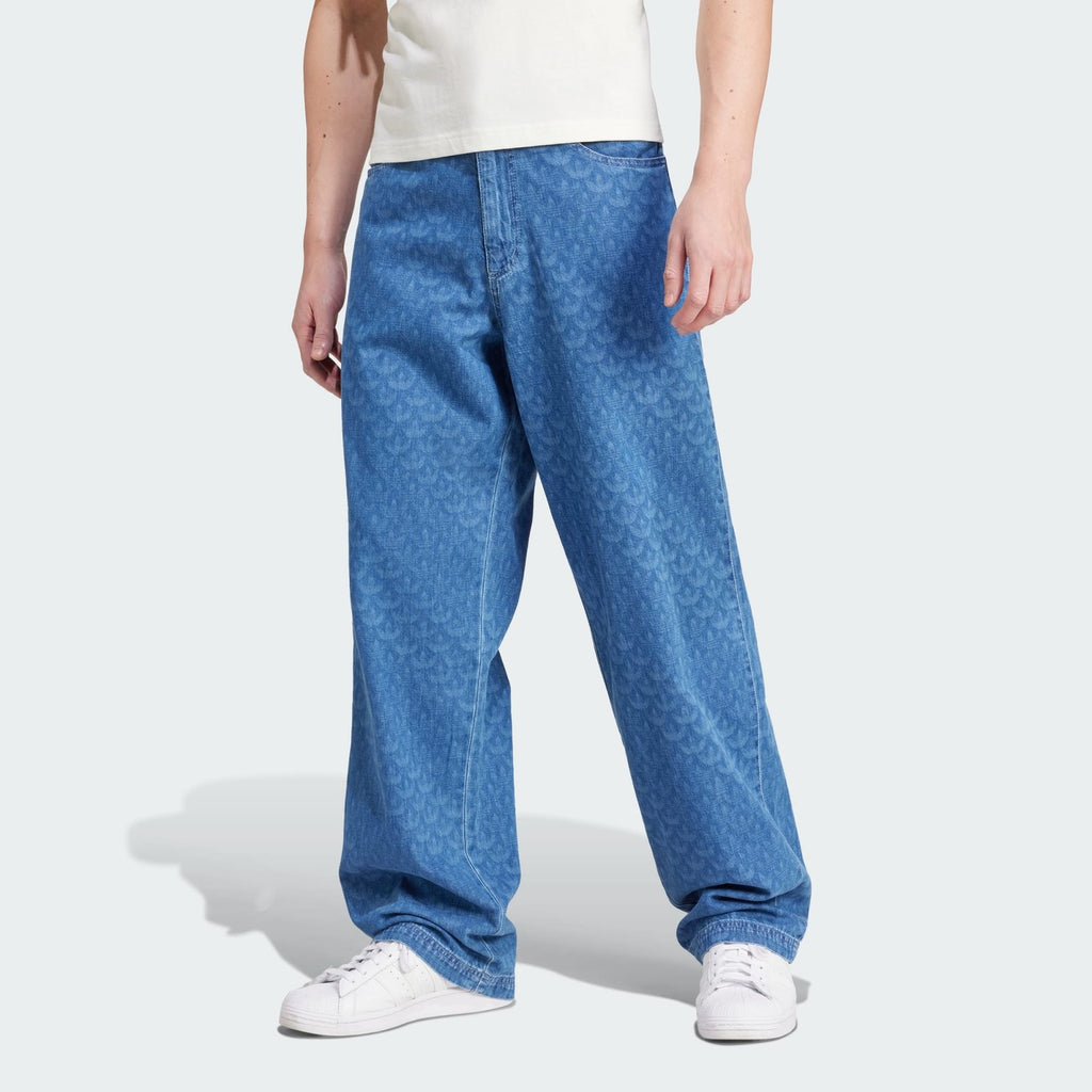 Adidas Originals Denim Monogram Pants Mens Jeans Light Denim IX6720 Rare XS-2XL
