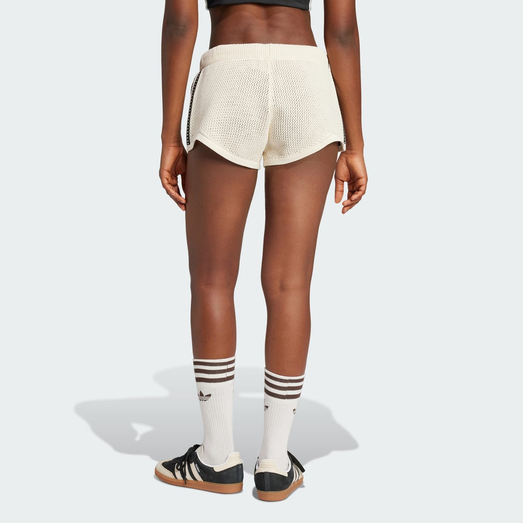 Adidas Originals Womens Premium Crochet Sprinter Shorts 'Wonder White' RARE S XL