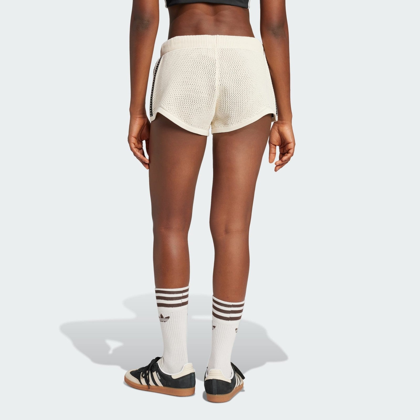 Adidas Originals Womens Premium Crochet Sprinter Shorts 'Wonder White' RARE S XL
