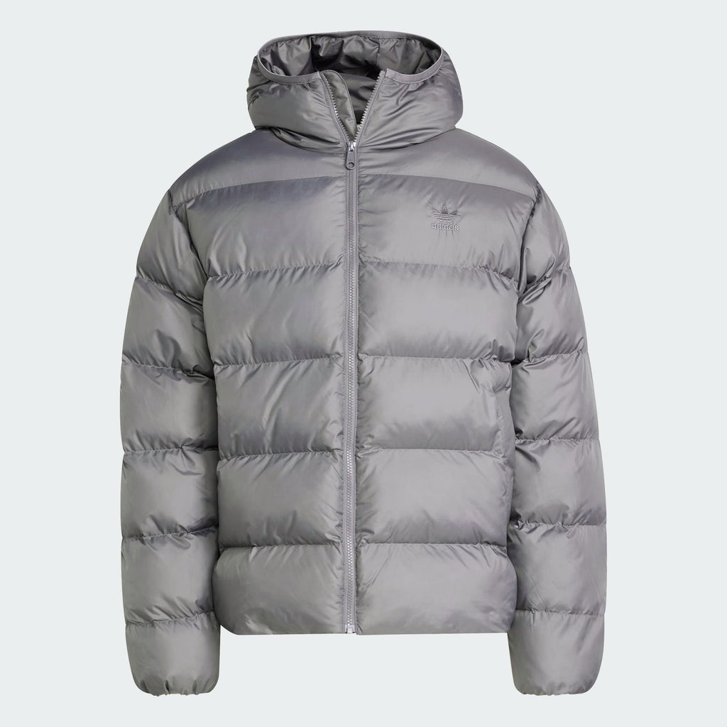Adidas Originals Mens Tonal Hooded Puffer Jacket Coat Grey S M L XL XXL RRP £130