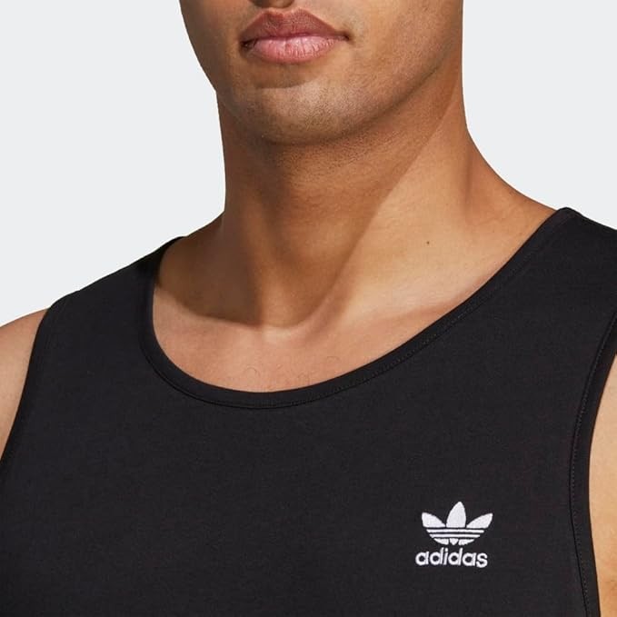 Adidas Originals Tank Top Mens Trefoil Essentials Casual Vest Black H35498 S M