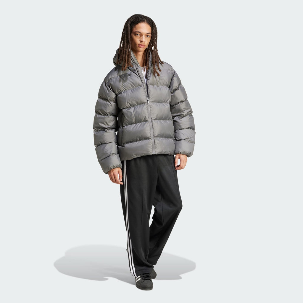 Adidas Originals Mens Tonal Hooded Puffer Jacket Coat Grey S M L XL XXL RRP £130