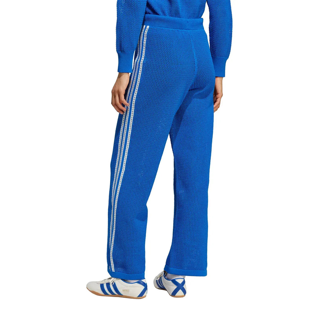 Adidas Originals Womens Premium Crochet Track Pants Blue RARE Medium