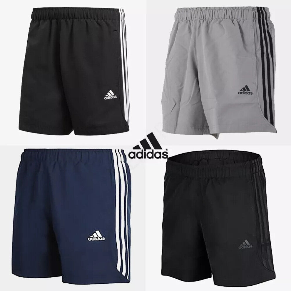 Adidas Mens 3 Stripe Chelsea Climalite Training Shorts Gym Football Sports S-2XL