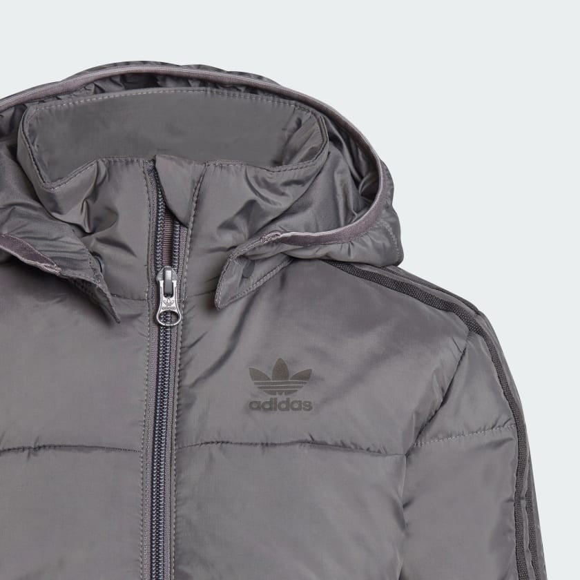 Adidas Originals Kids Juniors Unisex Adicolor Padded Jacket Grey 3-8yrs RRP £75