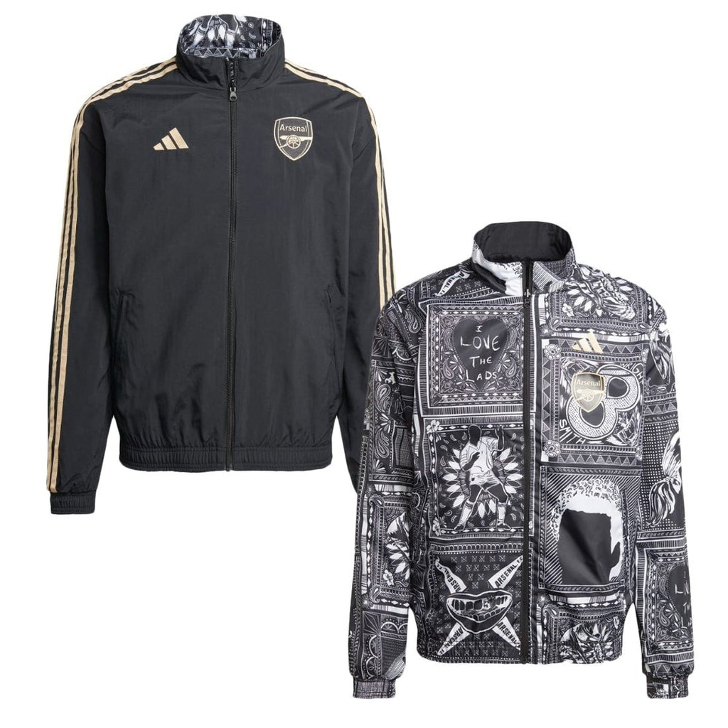 Adidas Arsenal x Ian Wright Men's Reversible Anthem Jacket IP1607 RARE Small