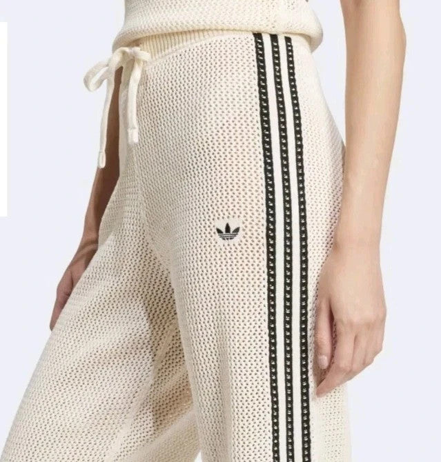 Adidas Originals Womens Premium Crochet Track Pants 'Wonder White' RARE XS-XXL