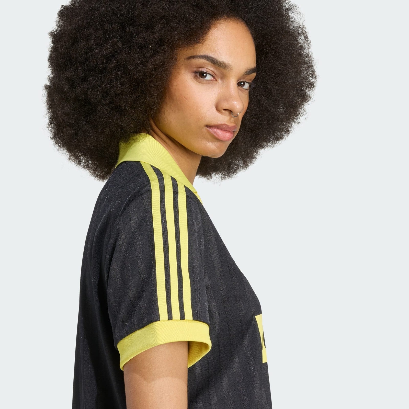 Adidas Originals Womens Football-Inspired Jersey Shirt Black XS S M L XL