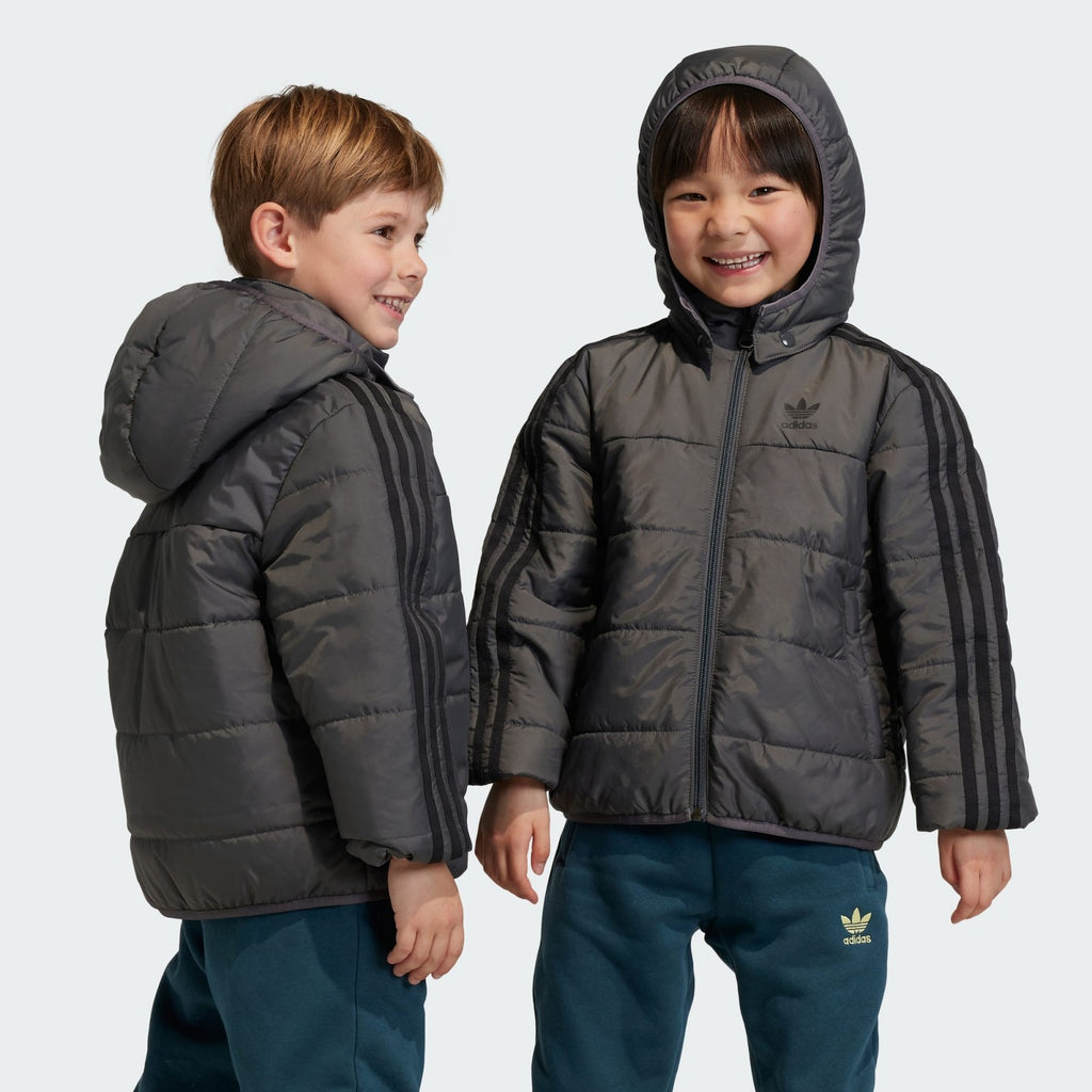Adidas Originals Kids Juniors Unisex Adicolor Padded Jacket Grey 3-8yrs RRP £75