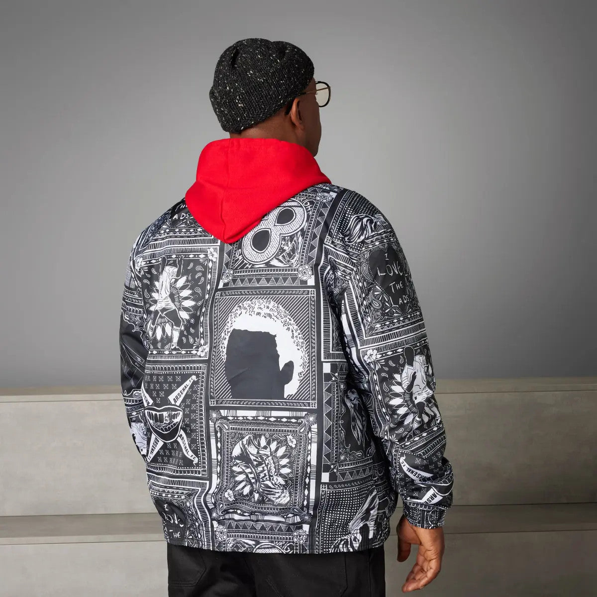 Adidas Arsenal x Ian Wright Men's Reversible Anthem Jacket IP1607 RARE XXL