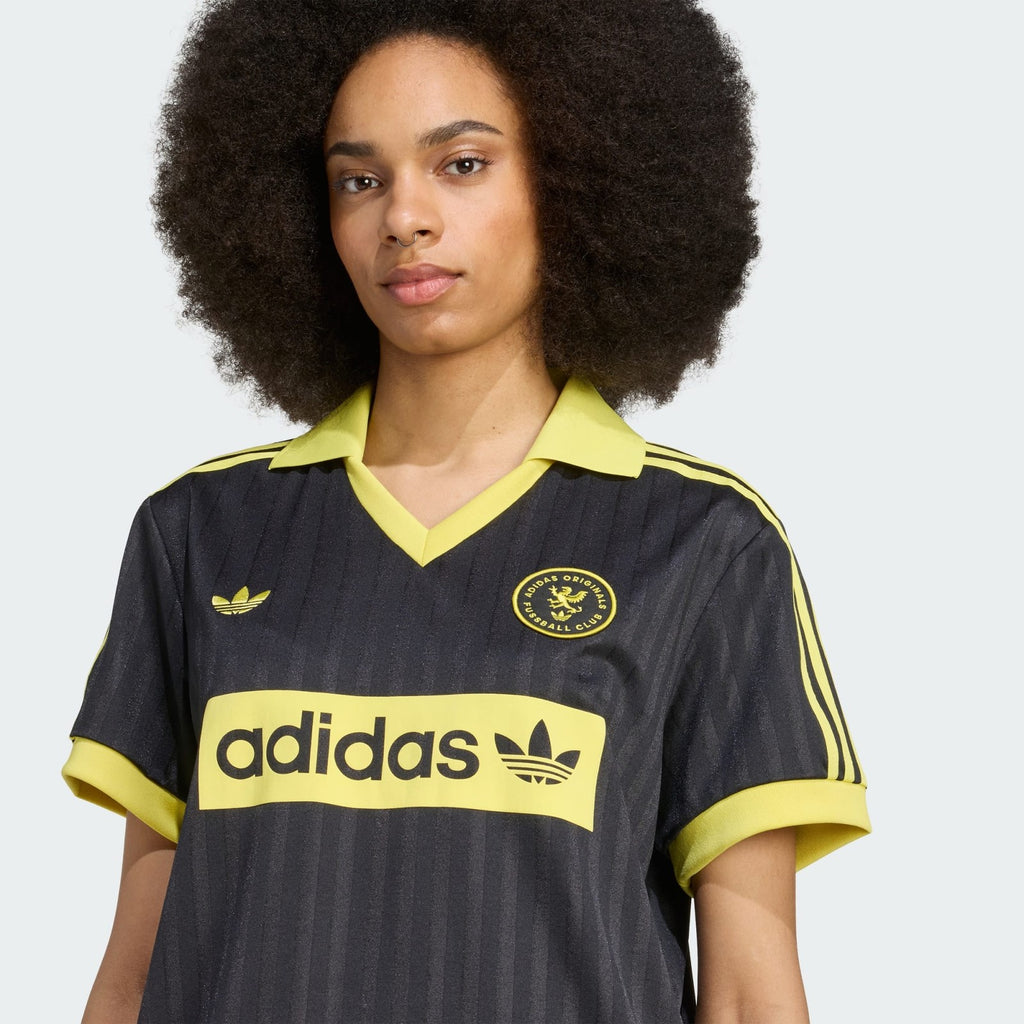 Adidas Originals Womens Football-Inspired Jersey Shirt Black XS S M L XL