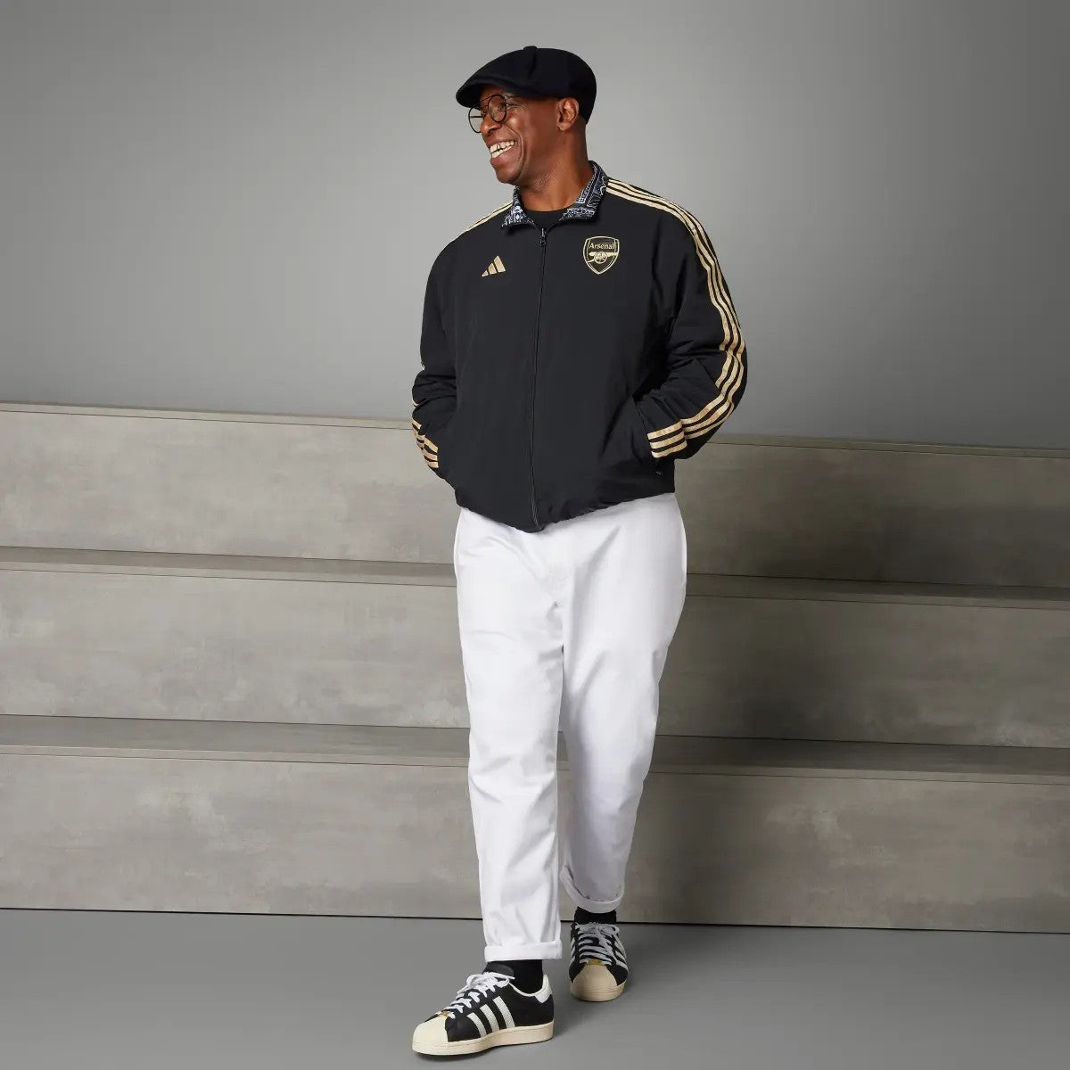 Adidas Arsenal x Ian Wright Men's Reversible Anthem Jacket IP1607 RARE XXL