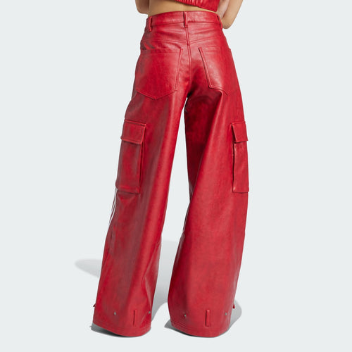 Adidas Adilenium Womens Season 3 Vintage Faux Leather Pants Red RARE 24" 28" 30"