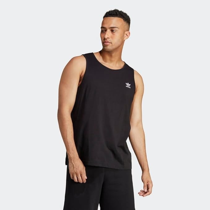 Adidas Original Mens Trefoil Essentials Tank Top Casual Vest Singlet Black S/M/L