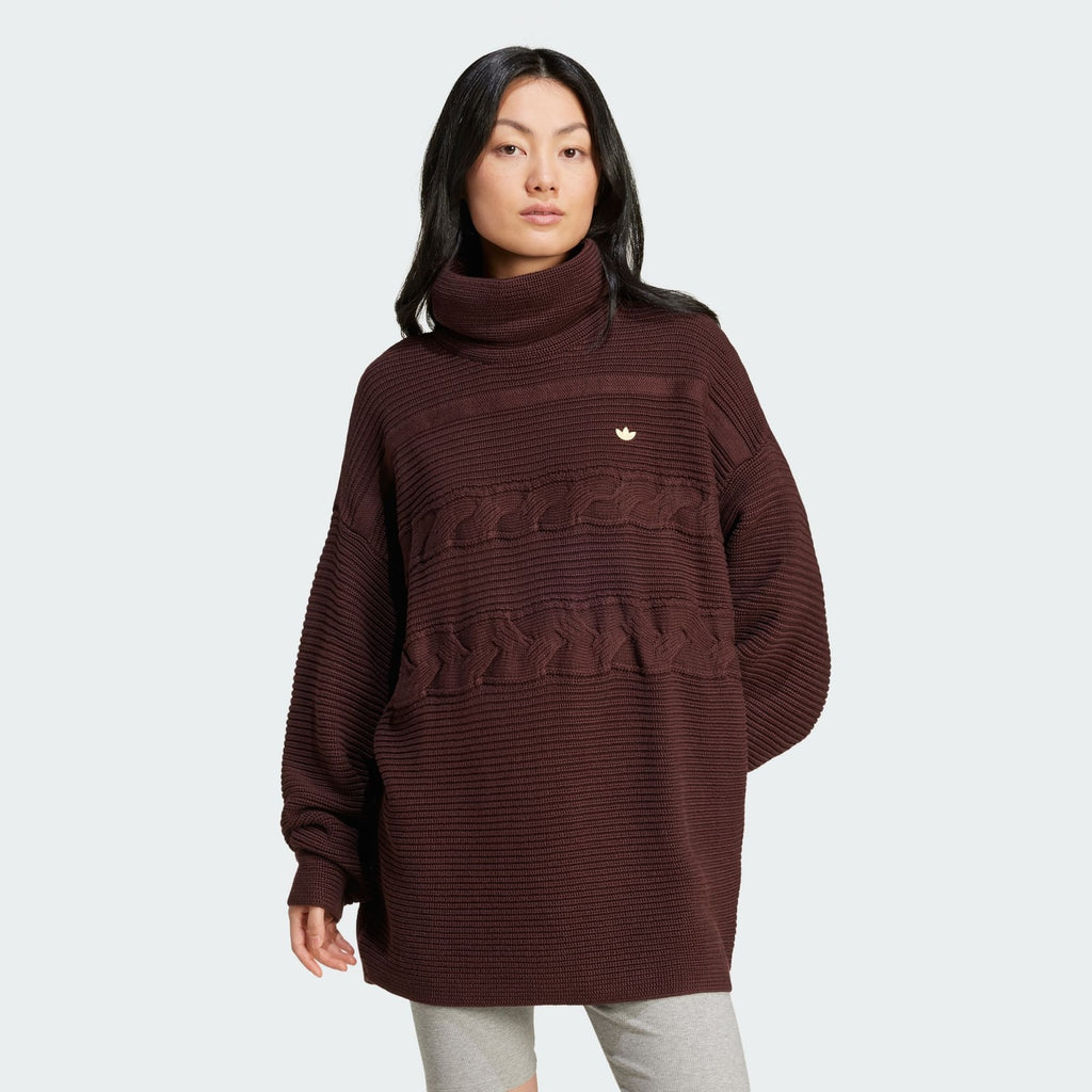 Adidas Originals Womens Premium Oversized Knit Turtleneck Sweater IX0966 S M XL