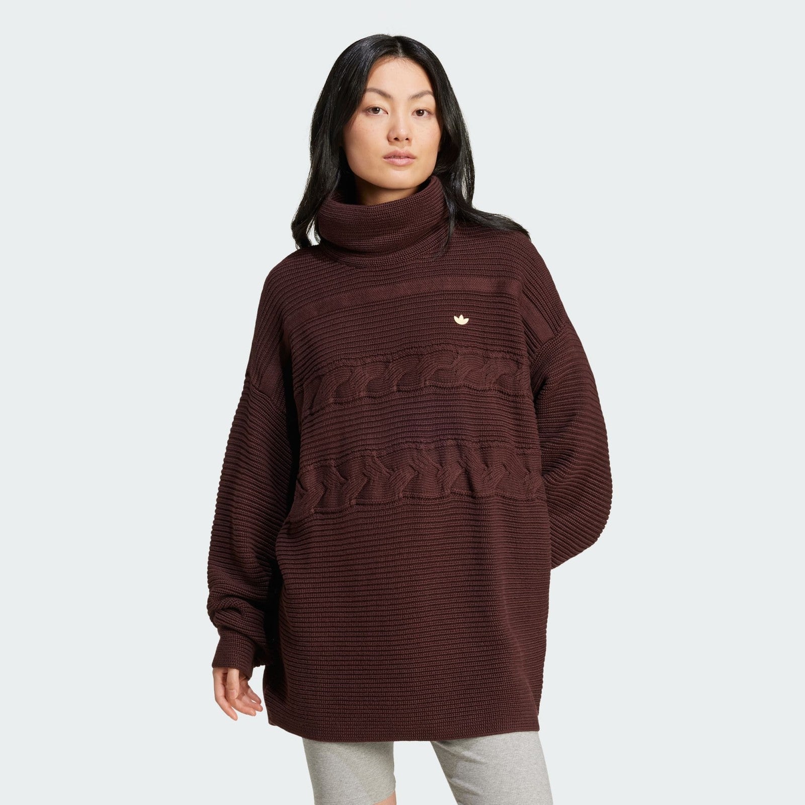 Adidas Originals Womens Premium Oversized Knit Turtleneck Sweater IX0966 S M XL
