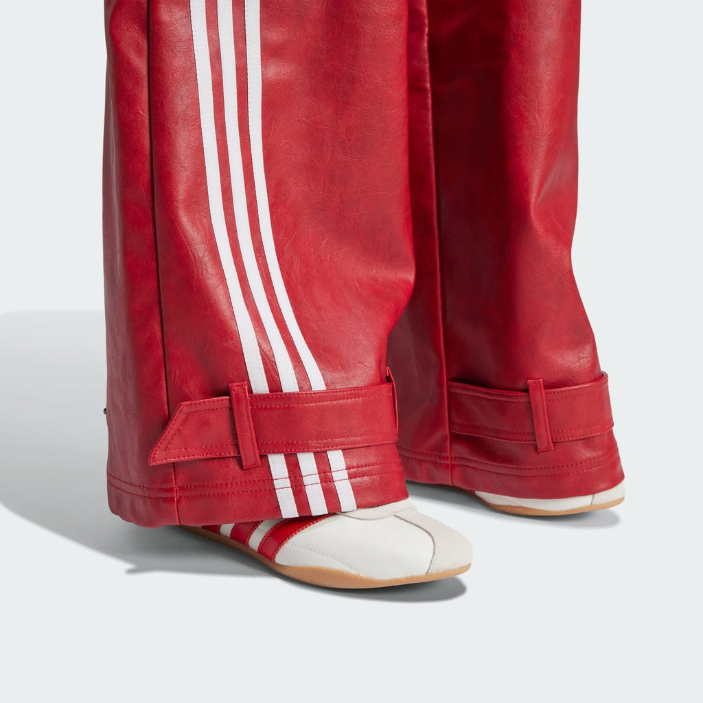 Adidas Adilenium Womens Season 3 Vintage Faux Leather Pants Red RARE 24" 28" 30"