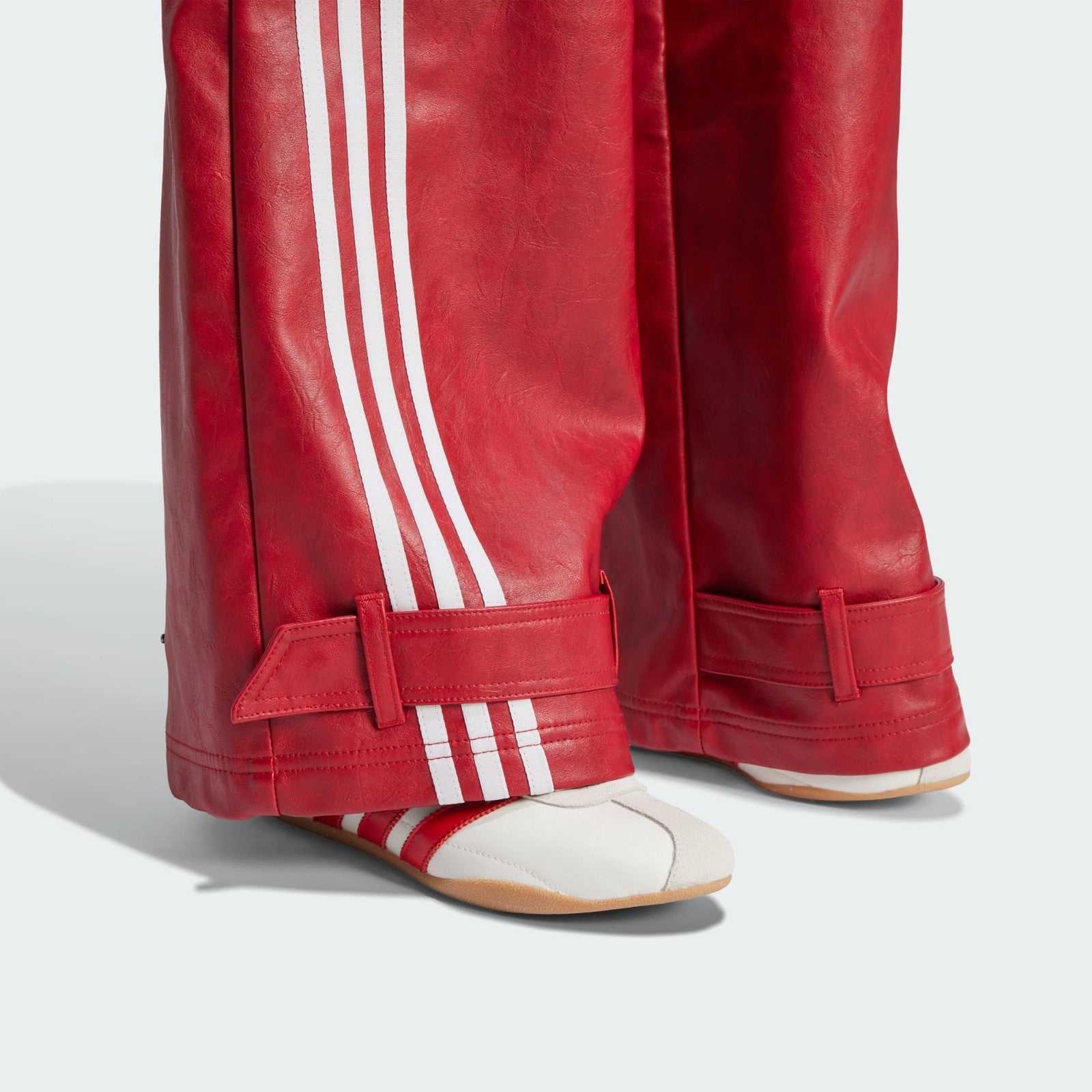 Adidas Adilenium Womens Season 3 Vintage Faux Leather Pants Red RARE 24" 28" 30"