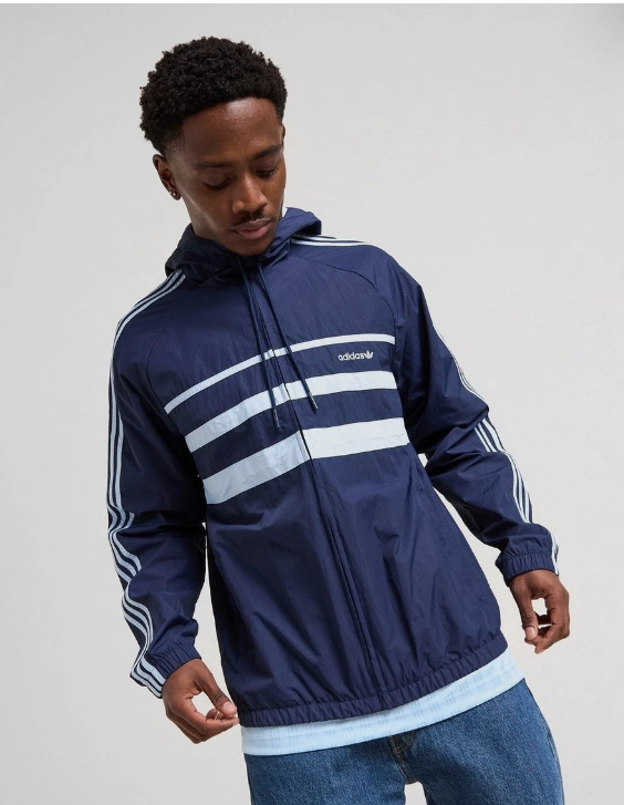 Adidas Originals The First Hooded Windbreaker Jacket Navy