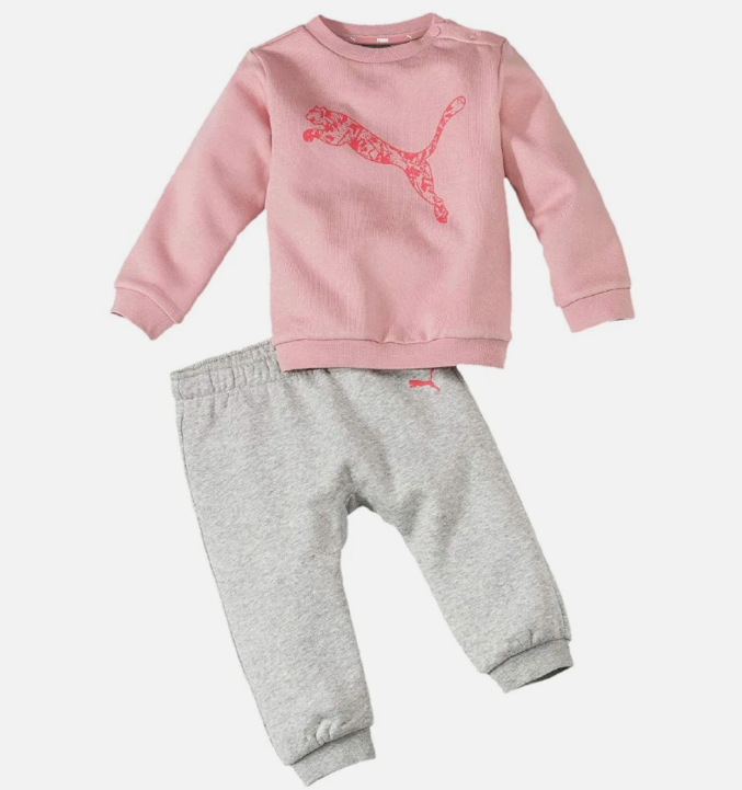 Puma Minicats Infant Jogset Pink/Grey