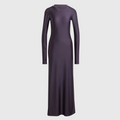 Long-sleeve purple dress on a light gray background
